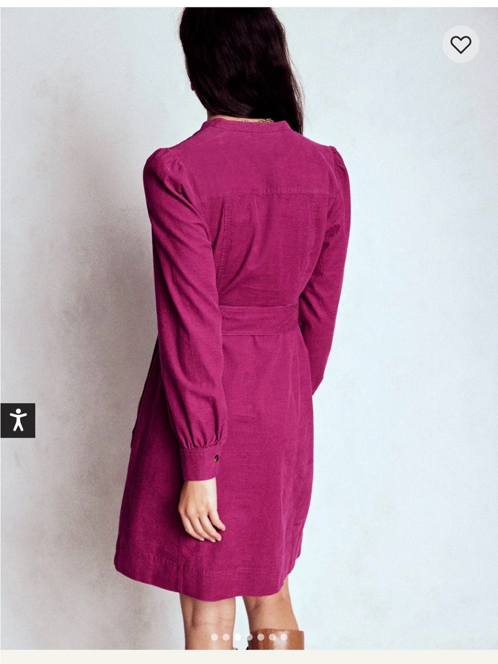 NWT! Boden Bre Cord Short Dress Rich Magenta Size 4R - Picture 3 of 7